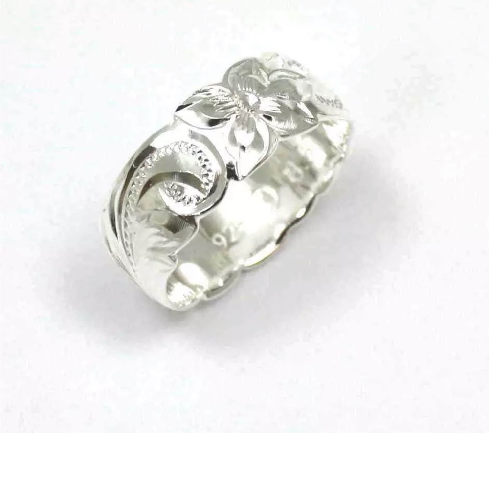 BEAUTIFUL 8MM STERLING 925 PLUMERIA RING FROM HI! - Picture 5 of 5